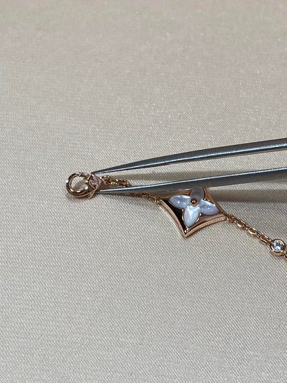 [Lumi Jewels]STAR 4 MOTIF MOP DIAMOND PINK GOLD BRACELET