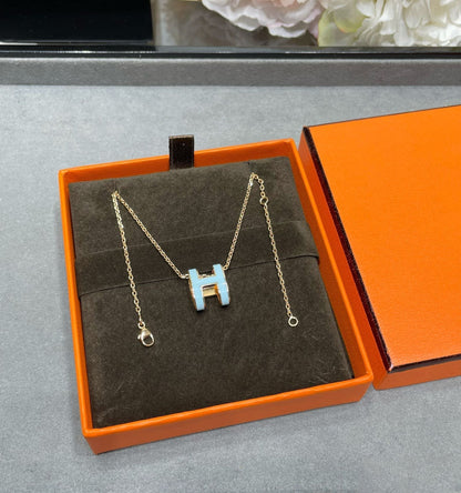[Lumi Jewels]POP H SKY BLUE NECKLACE
