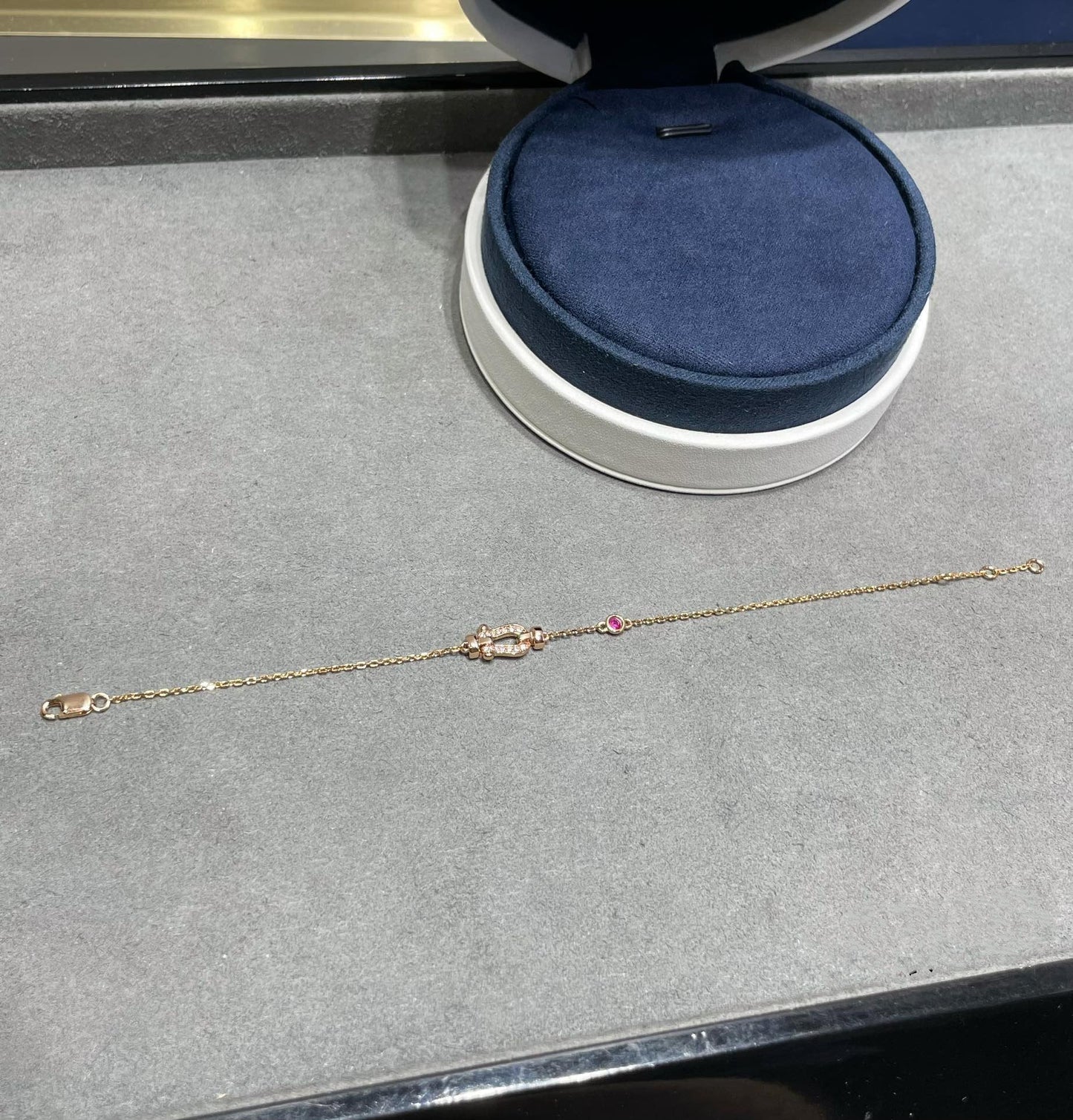 [Lumi Jewels]FORCE 10 DIAMOND CHAIN LINK PINK GOLD BRACELET