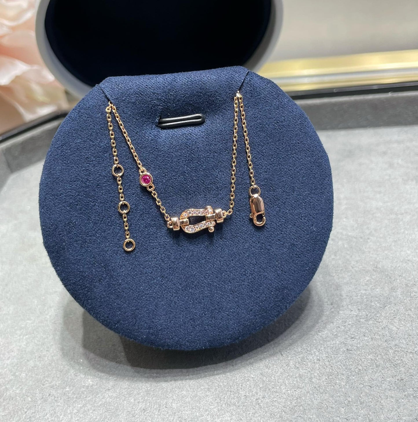 [Lumi Jewels]FORCE 10 DIAMOND CHAIN LINK PINK GOLD BRACELET