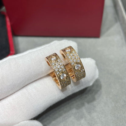 [Lumi Jewelery]LOVE 5.5MM DIAMOND PAVED EARRINGS
