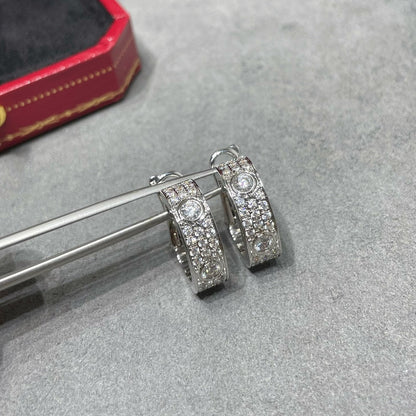 [Lumi Jewelery]LOVE 5.5MM DIAMOND PAVED EARRINGS