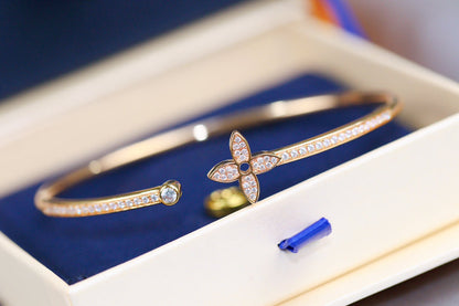 [Lumi Jewels]IDYLLE PINK GOLD OPEN BRACELET DIAMOND PAVED