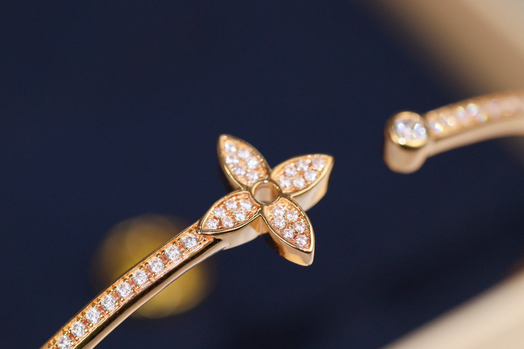 [Lumi Jewels]IDYLLE PINK GOLD OPEN BRACELET DIAMOND PAVED