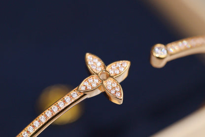[Lumi Jewels]IDYLLE PINK GOLD OPEN BRACELET DIAMOND PAVED
