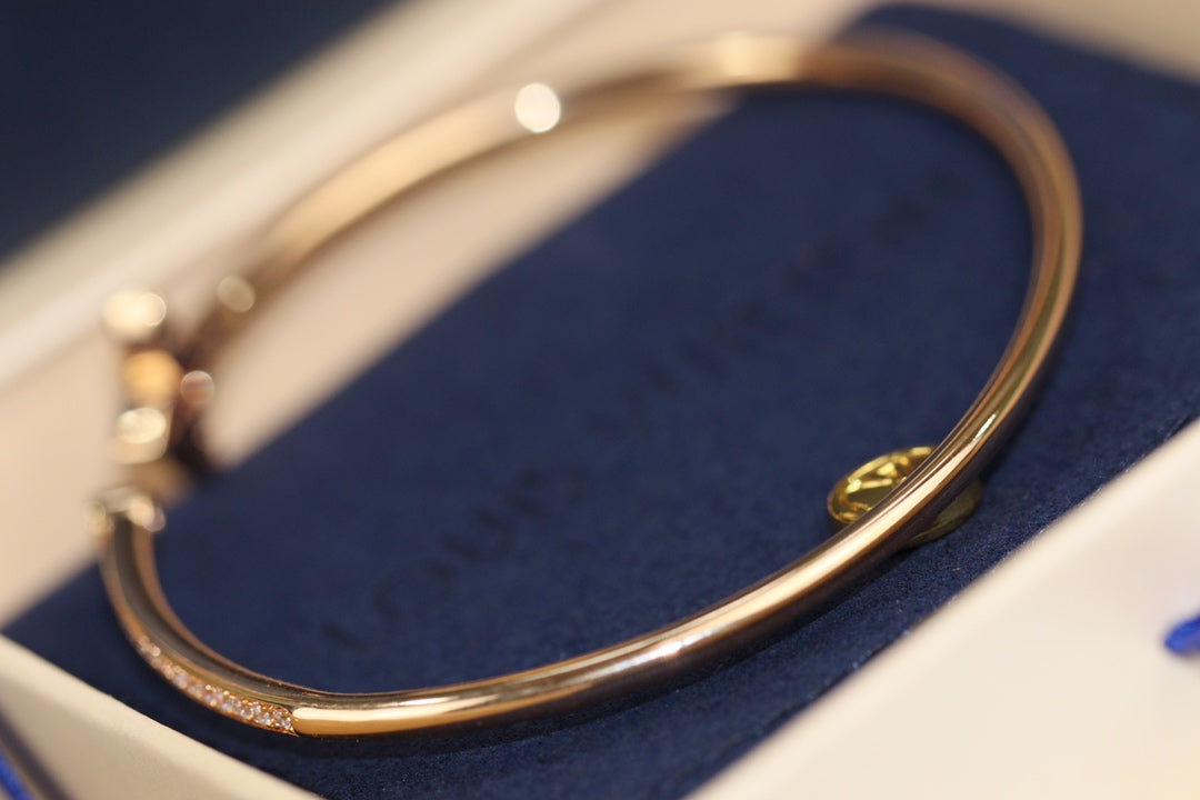 [Lumi Jewels]IDYLLE PINK GOLD OPEN BRACELET DIAMOND PAVED