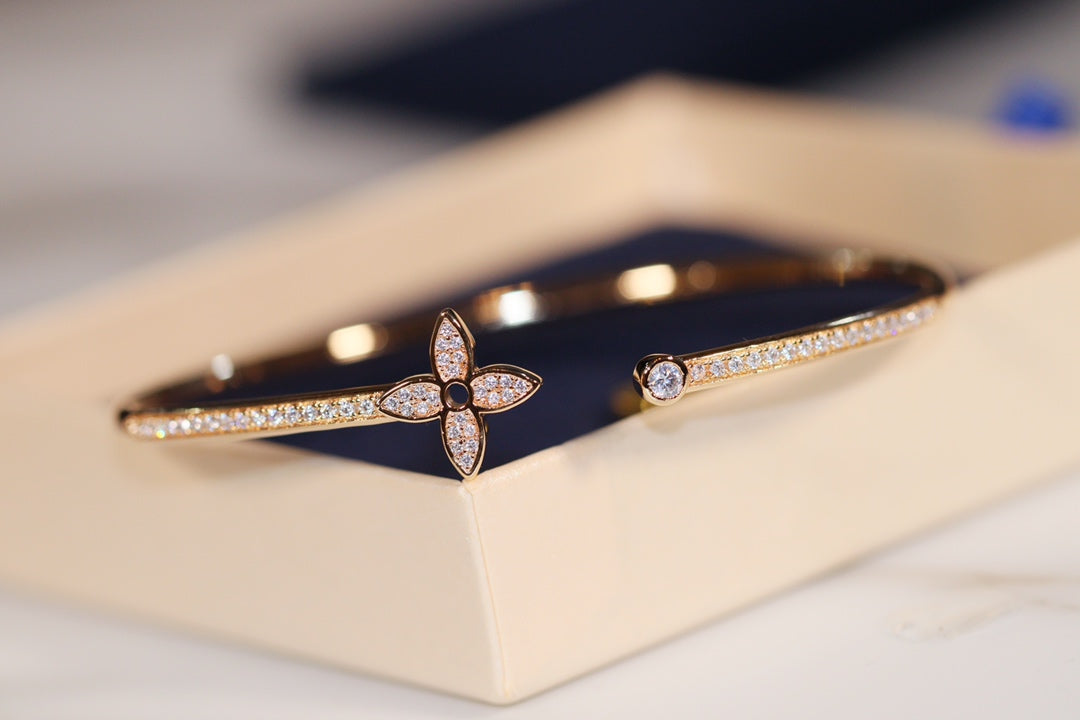 [Lumi Jewels]IDYLLE GOLD OPEN BRACELET DIAMOND PAVED