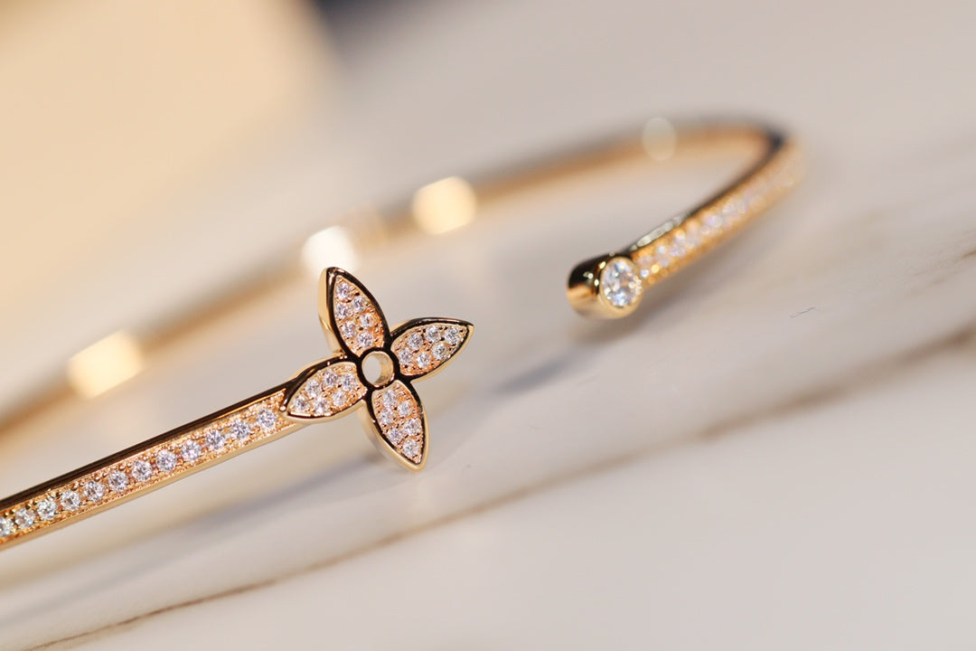 [Lumi Jewels]IDYLLE GOLD OPEN BRACELET DIAMOND PAVED