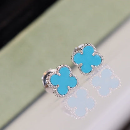 [Lumi Jewels]CLOVER MINI TURQUOISE SILVER STUD EARRINGS