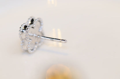 [Lumi Jewels]CLOVER MINI TURQUOISE SILVER STUD EARRINGS