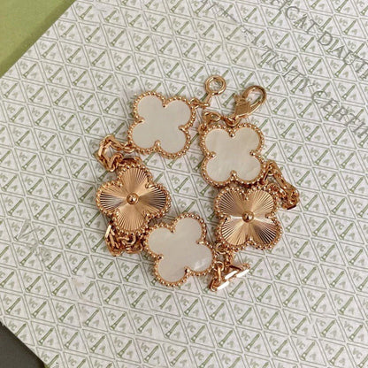 [Lumi Jewels]CLOVER WHITE PEARL MOP 5 MOTIF BRACELET COLLECTION