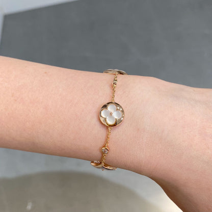 [Lumi Jewels]STAR AND SUN 4 MOTIF WHITE MOP PINK GOLD BRACELET