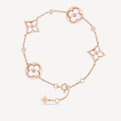 [Lumi Jewels]STAR AND SUN 4 MOTIF WHITE MOP PINK GOLD BRACELET