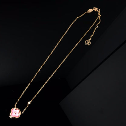 [Lumi Jewels]COLOR BLOSSOM PINK MOP SUN GOLD NECKLACE