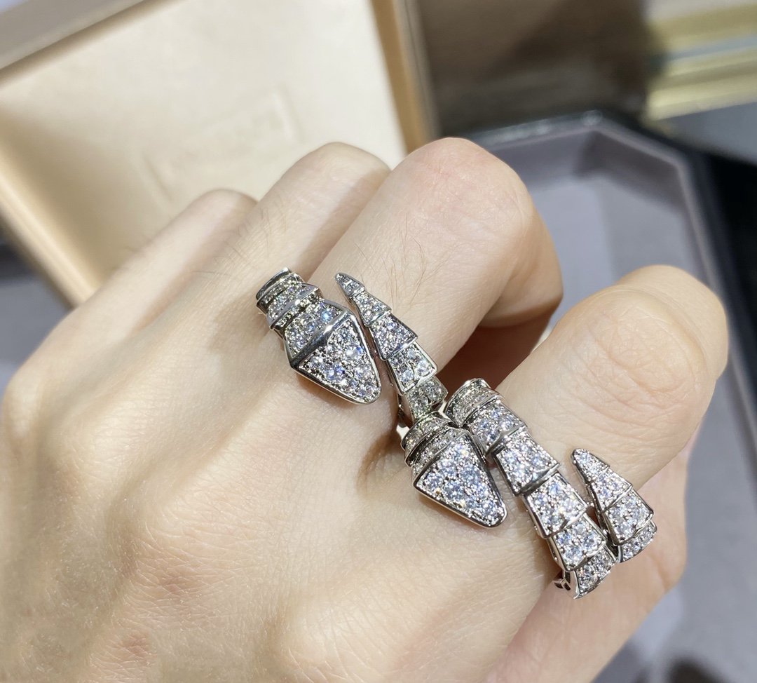 [Lumi Jewels]SERPENTI LARGE RING SILVER DIAMOND PAVED