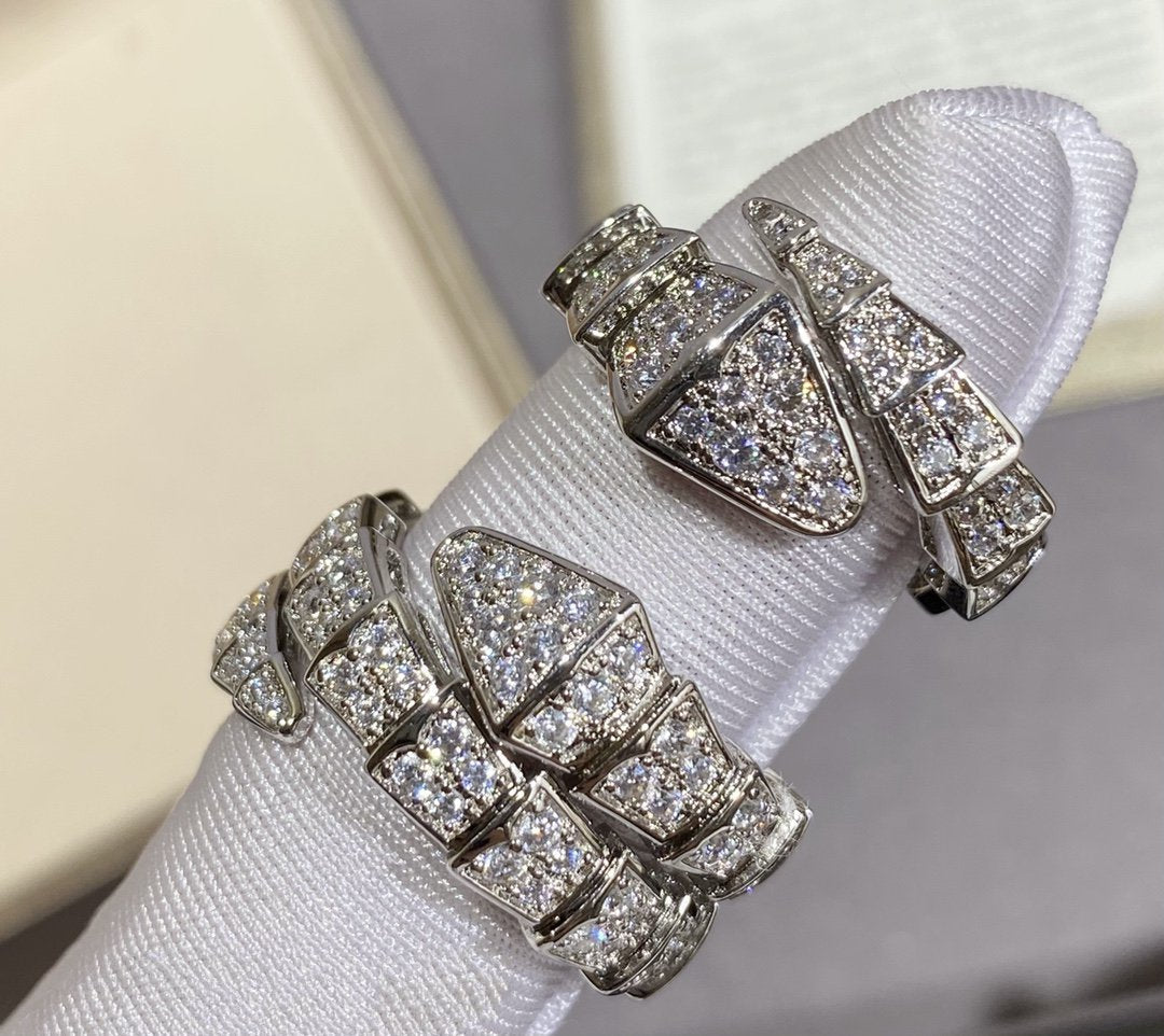 [Lumi Jewels]SERPENTI LARGE RING SILVER DIAMOND PAVED