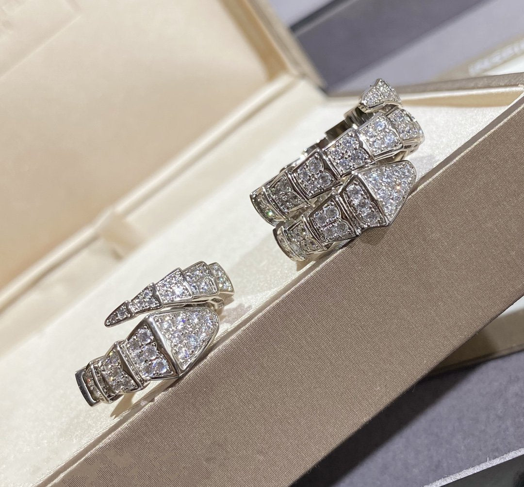 [Lumi Jewels]SERPENTI LARGE RING SILVER DIAMOND PAVED