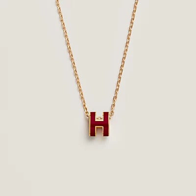 [Lumi Jewels]HM CLIC RED ENAMEL GOLD NECKLACE