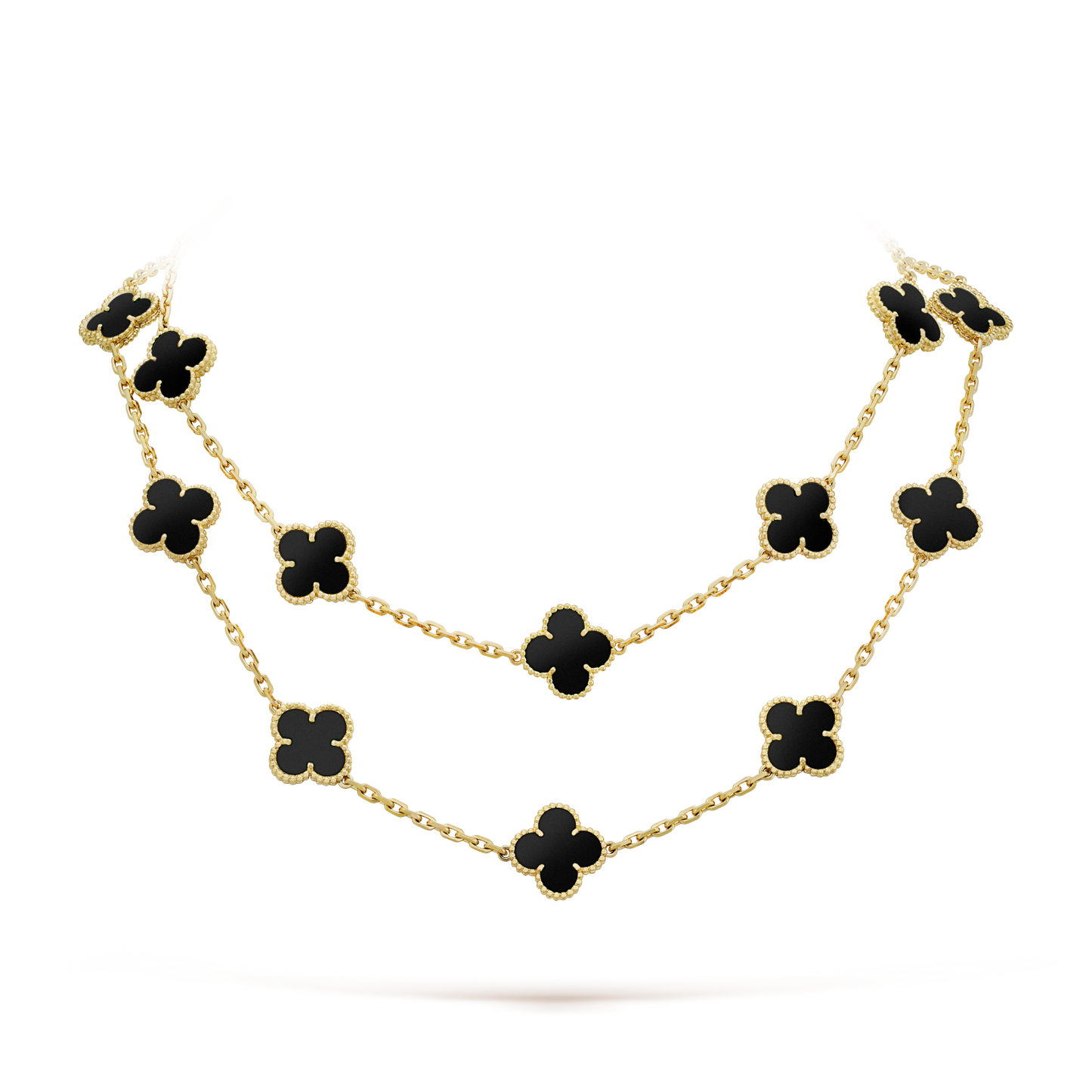 [Lumi Jewels]CLOVER 20 MOTIFS ONYX NECKLACE