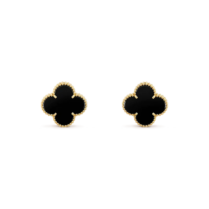 [Lumi Jewels]CLOVER MEDIUM 1 MOTIFS  ONYX STUD EARRINGS