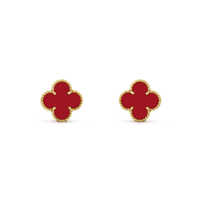 [Lumi Jewels]CLOVER MINI 9.5MM CARNELIAN EARRINGS