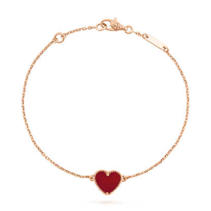 [Lumi Jewels]HEART CARNELIAN PINK GOLD BRACELET