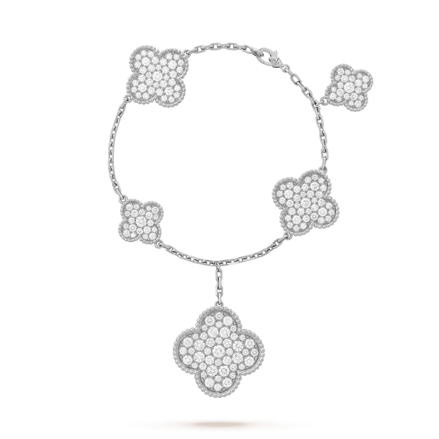 [Lumi Jewels]CLOVER 6 MOTIFS SILVER DIAMOND BRACELET