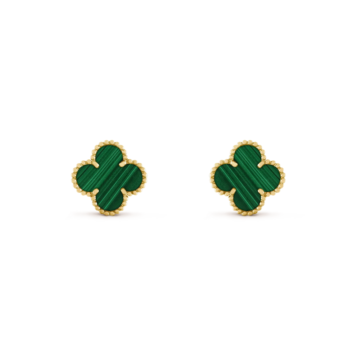 [Lumi Jewels]CLOVER MEDIUM 1 MOTIFS MALACHITE  EARRINGS
