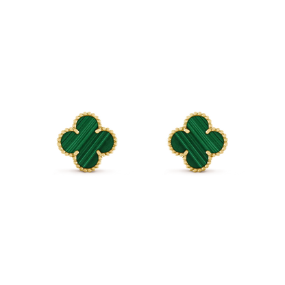 [Lumi Jewels]CLOVER MEDIUM 1 MOTIFS MALACHITE  EARRINGS