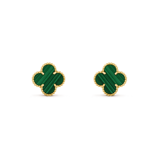 [Lumi Jewels]CLOVER MEDIUM 1 MOTIFS MALACHITE  EARRINGS