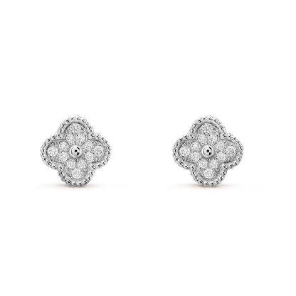 [Lumi Jewels]CLOVER MINI DIAMOND STUD EARRINGS