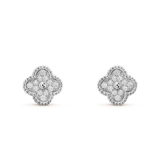[Lumi Jewels]CLOVER MINI DIAMOND STUD EARRINGS