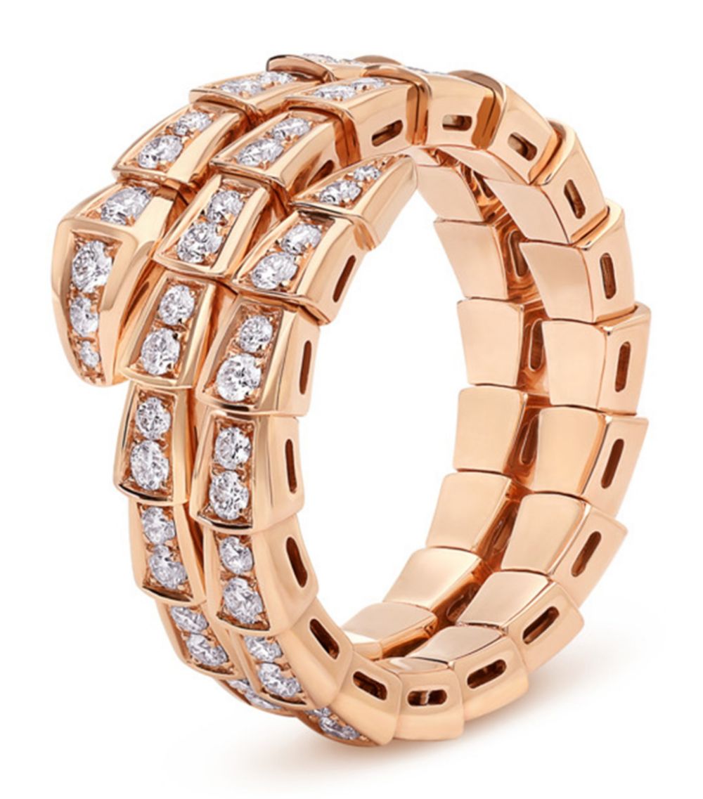 [Lumi Jewels]SERPENTI RING PINK GOLD DIAMOND DOUBLE ROW