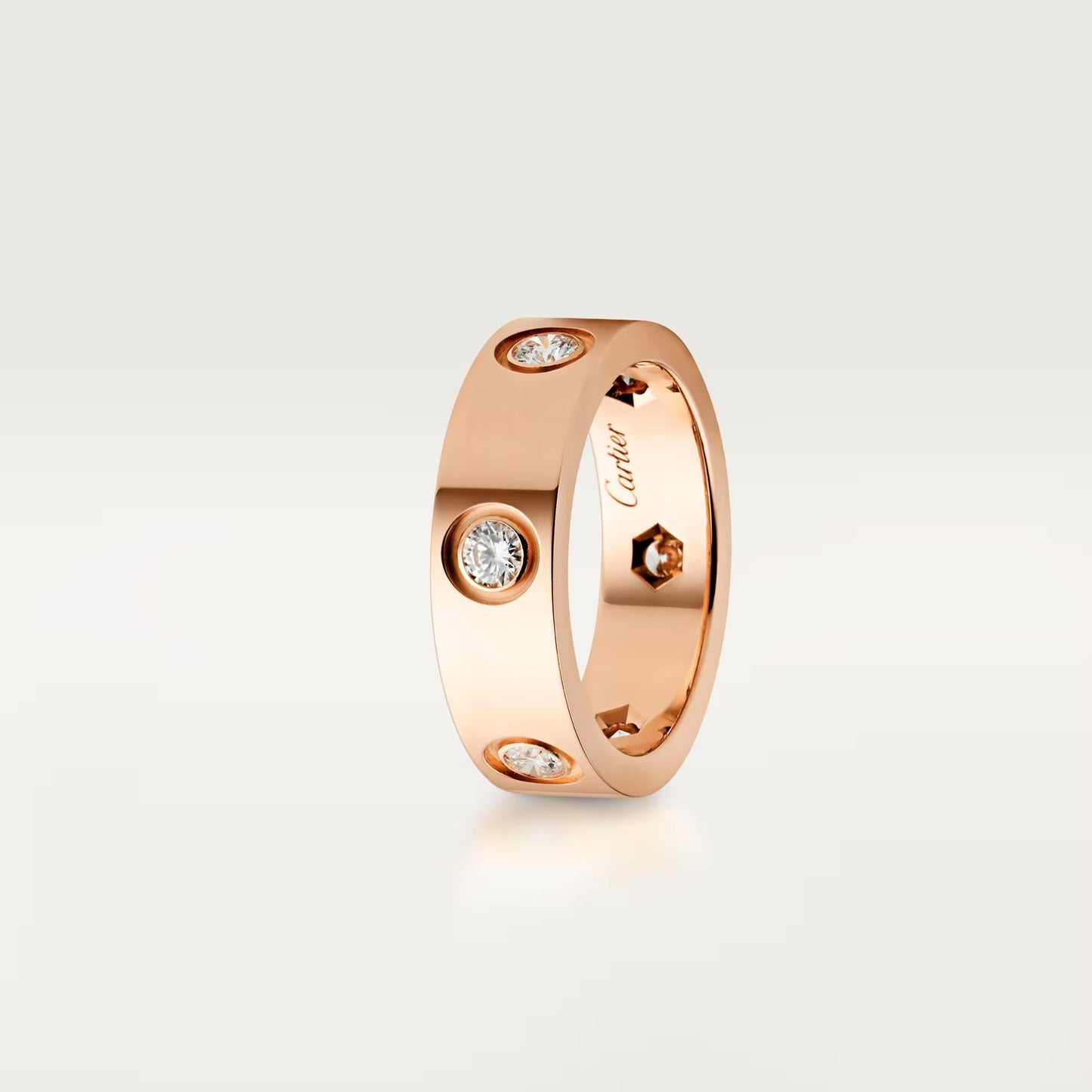 [Lumi Jewelery]LOVE 5.5MM 6 DIAMOND RING