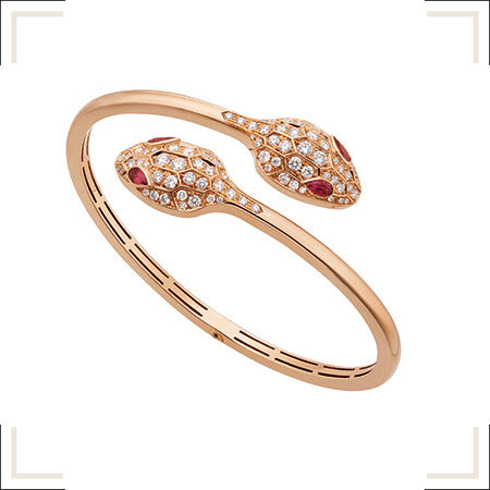 [Lumi Jewels]SERPENTI BRACELET PINK GOLD DIAMOND DOUBLE SNAKE