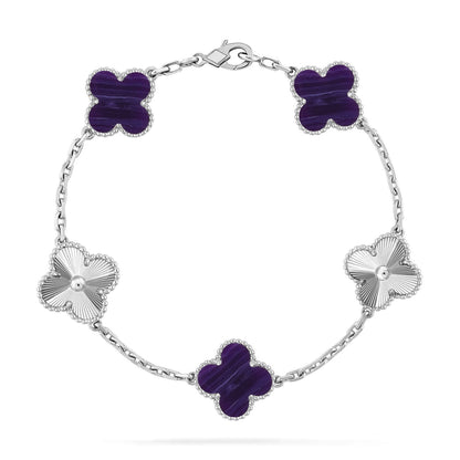 [Lumi Jewels]CLOVER 5 MOTIF PURPLE STRIPES BRACELET COLLECTION