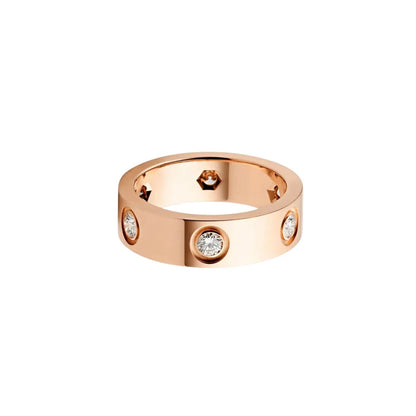 [Lumi Jewelery]LOVE 5.5MM 6 DIAMOND RING