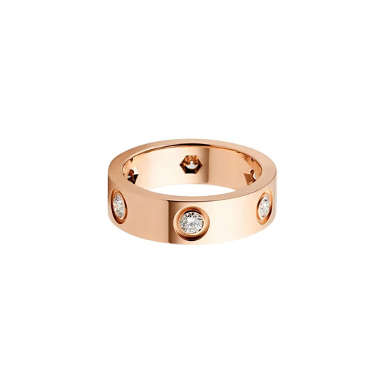 [Lumi Jewelery]LOVE 5.5MM 6 DIAMOND RING