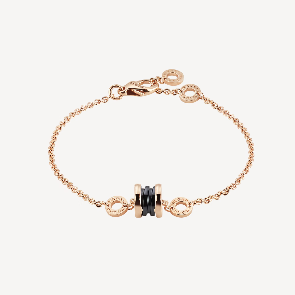 [Lumi Jewels]ZERO 1 SOFT PINK GOLD AND BLACK CERAMIC BRACELET