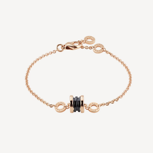 [Lumi Jewels]ZERO 1 SOFT PINK GOLD AND BLACK CERAMIC BRACELET