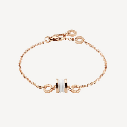 [Lumi Jewels]ZERO 1 SOFT PINK GOLD AND WHITE CERAMIC BRACELET