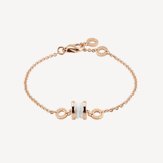 [Lumi Jewels]ZERO 1 SOFT PINK GOLD AND WHITE CERAMIC BRACELET