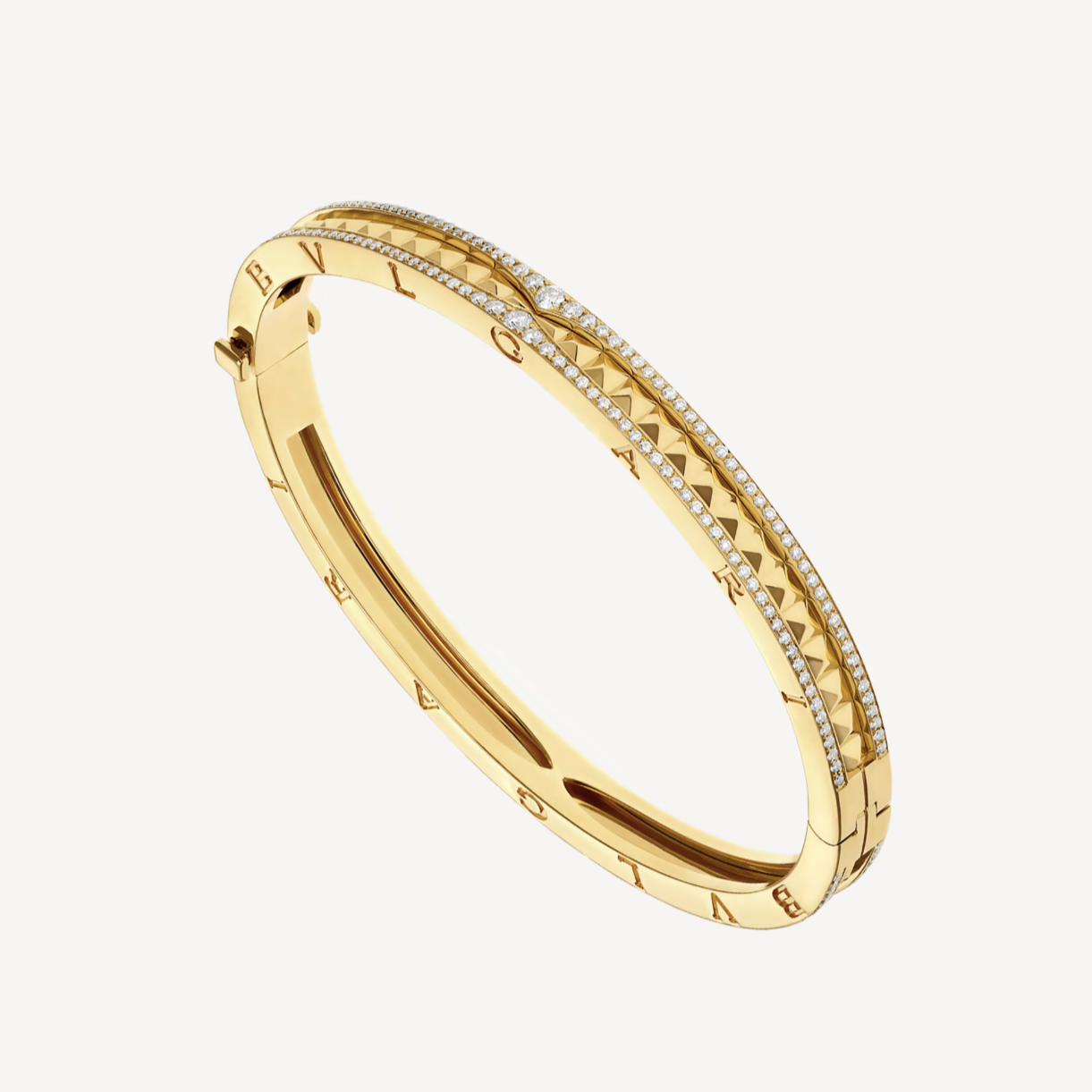 [Lumi Jewels]ZERO 1 SPIRAL AND PAVED DIAMOND GOLD BRACELET