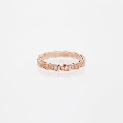 [Lumi Jewels]SERPENTI RING PINK GOLD DIAMOND PAVED 3MM