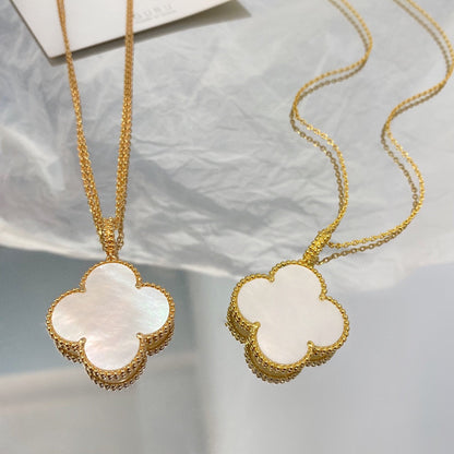 [Lumi Jewels]CLOVER 25MM MOP LARGE PENDANT NECKLACE