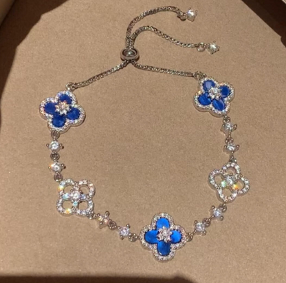 [Lumi Jewels]BRACELET TRÈFLE 5 MOTIFS ROSE BLEU ROUGE BLANC