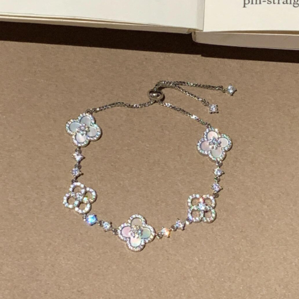 [Lumi Jewels]BRACELET TRÈFLE 5 MOTIFS ROSE BLEU ROUGE BLANC