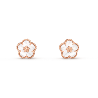 [Lumi Jewels]LUCKY PINK GOLD WHITE MOP EARRINGS