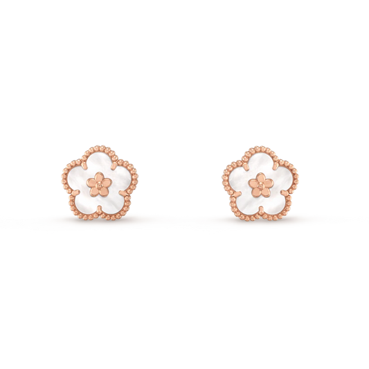 [Lumi Jewels]LUCKY PINK GOLD WHITE MOP EARRINGS