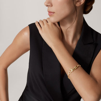 [Lumi Jewelery]PANTHERE HALF DIAMOND ON CHAIN BRACELET